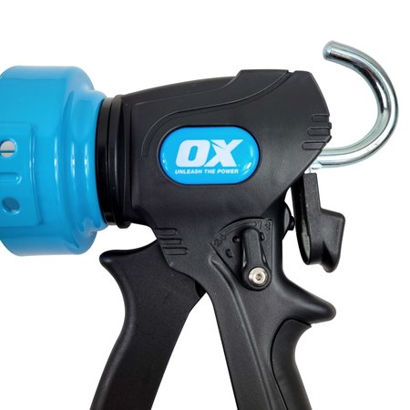 OX TOOLS 29-Ounce Dual Thrust Caulk Gun - 12:1 & 24:1 Thrust Ratio OX-P045486